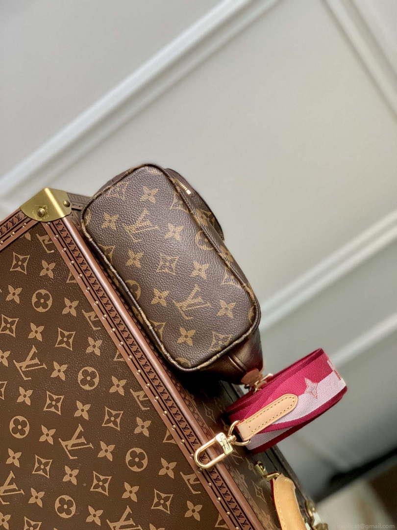 LV M46786 Louis Vuitton M46705 Neverfull BB Handbag Rose Peony
