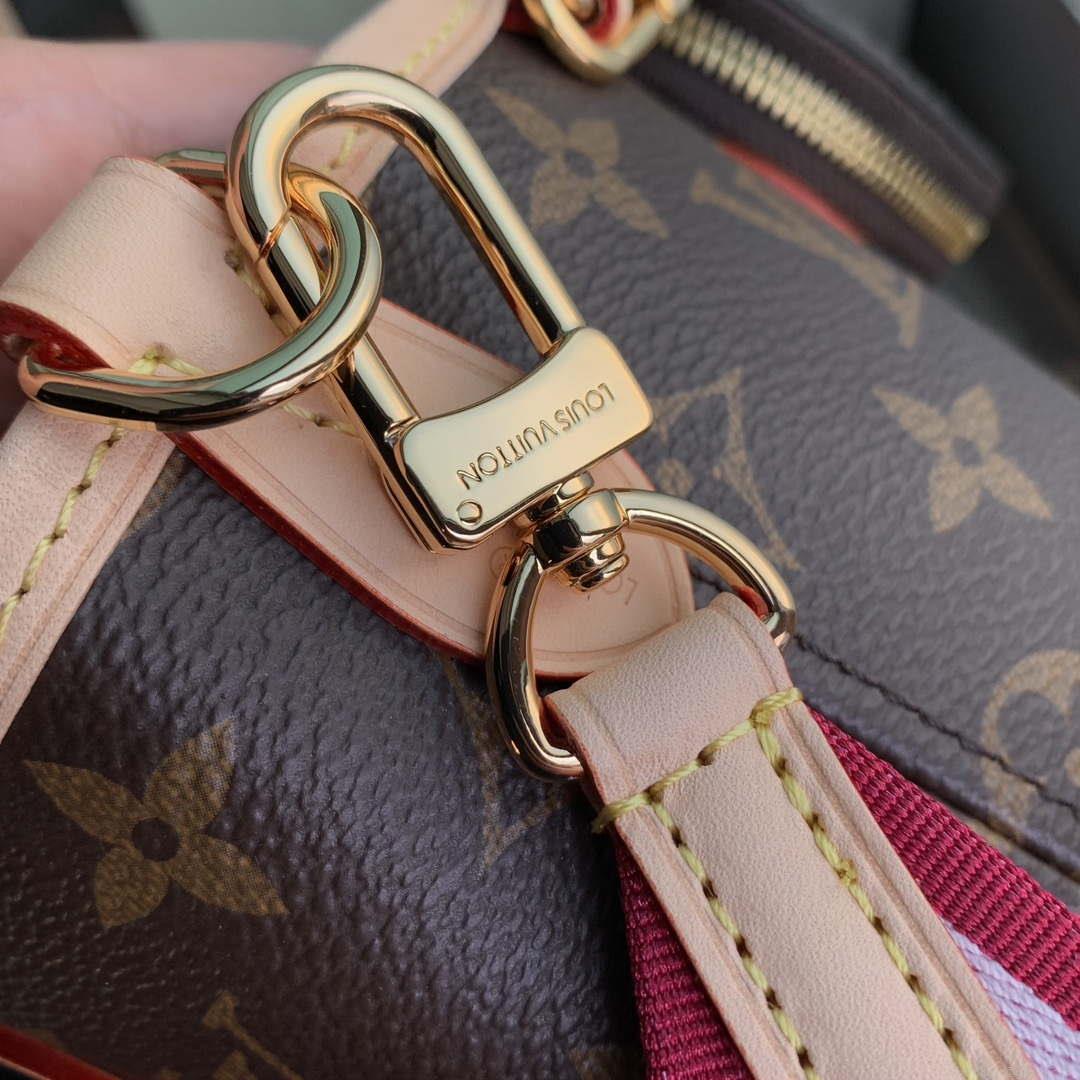 LV M46786 Louis Vuitton M46705 Neverfull BB Handbag Rose Peony