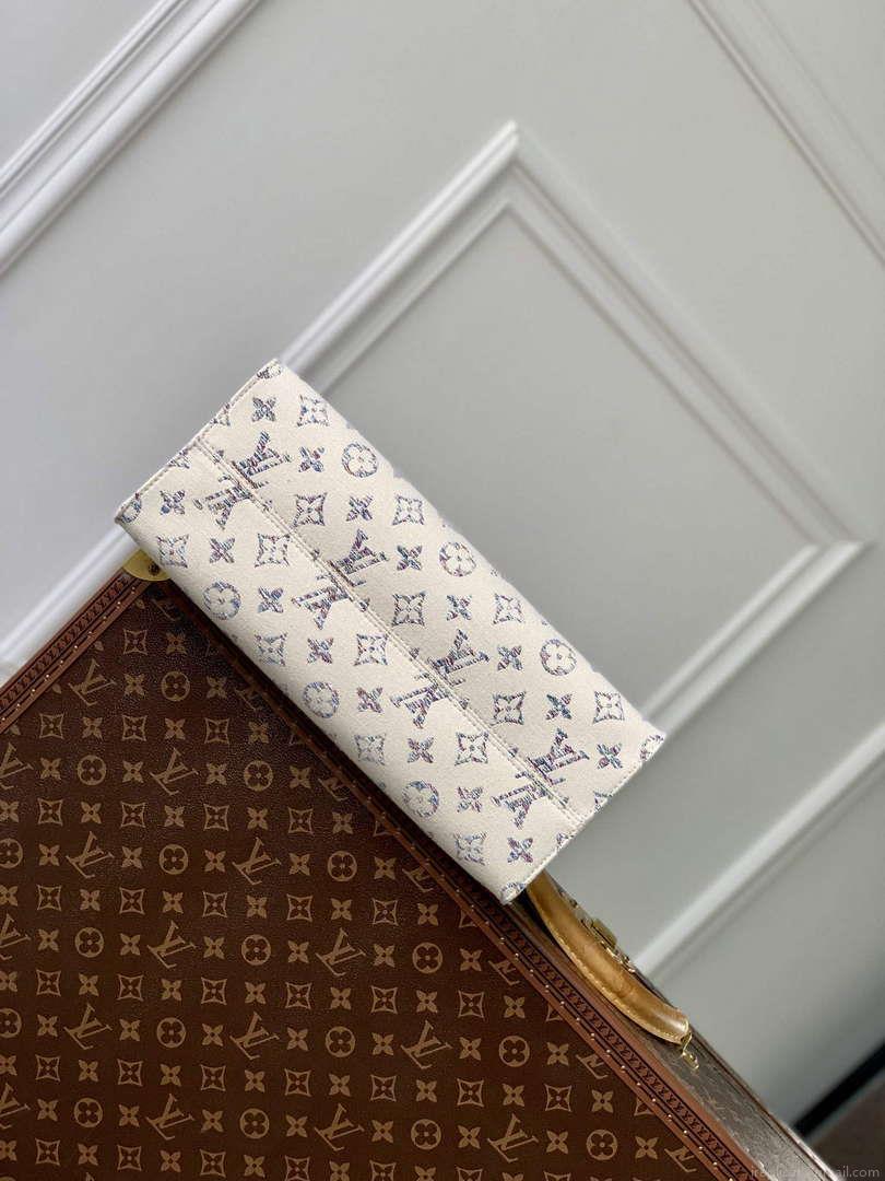 LV M24708 Louis Vuitton OnTheGo MM Bag Multicolor Beige