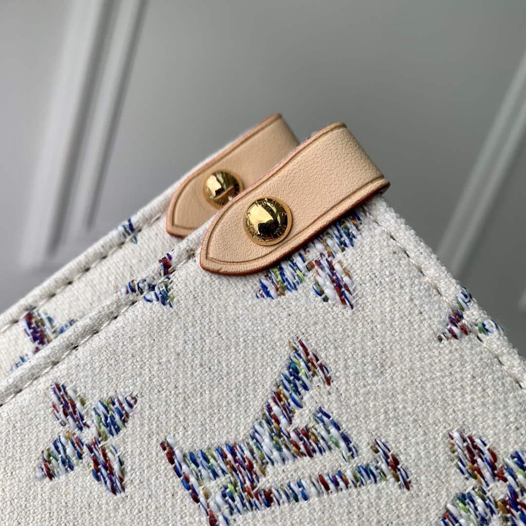 LV M24708 Louis Vuitton OnTheGo MM Bag Multicolor Beige