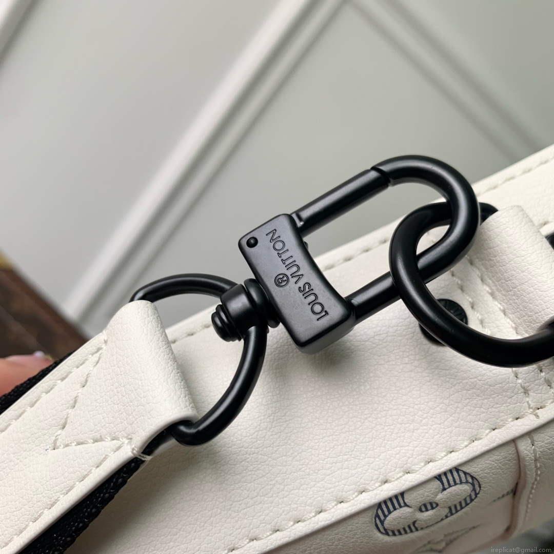 LV M24754 Louis Vuitton Trio Messenger Bag White/Navy Blue