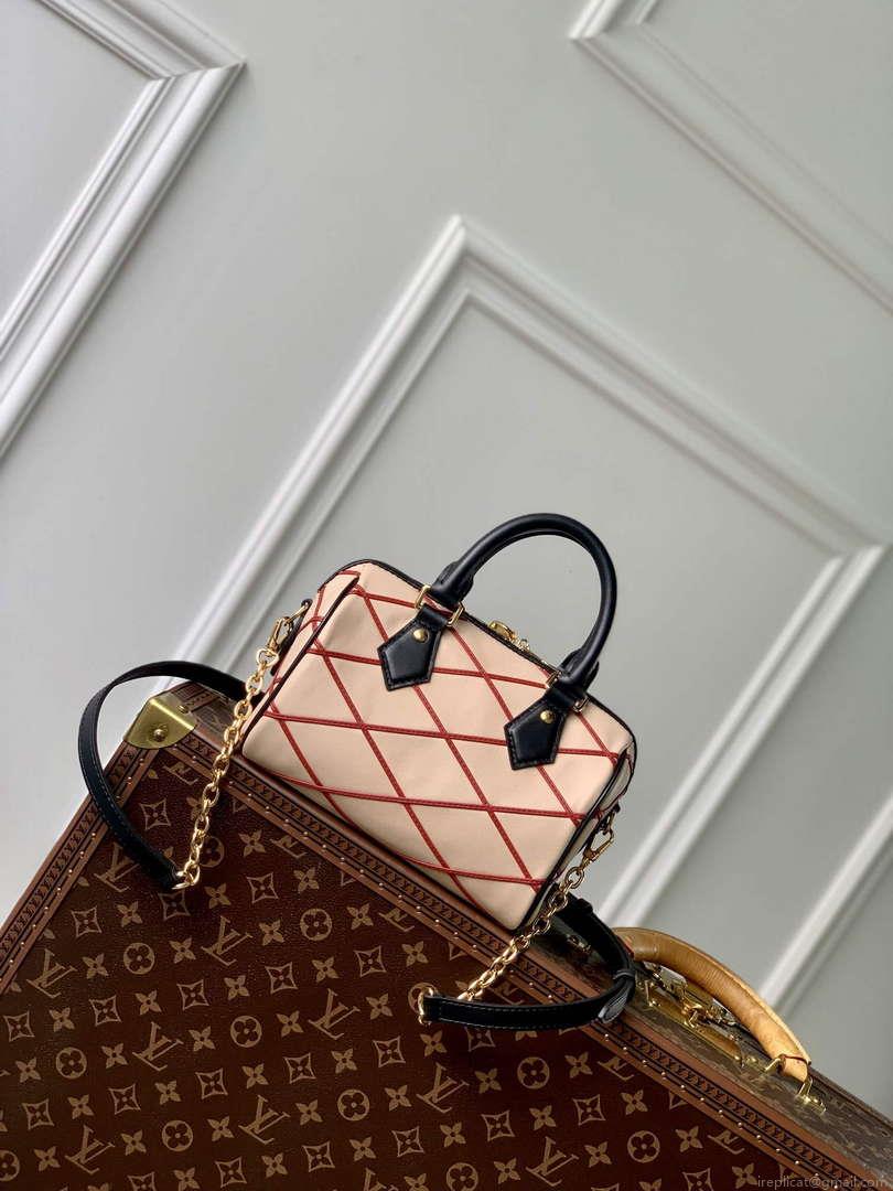 LV M24261 Louis Vuitton Speedy Bandoulière 20 Handbag Beige/Red