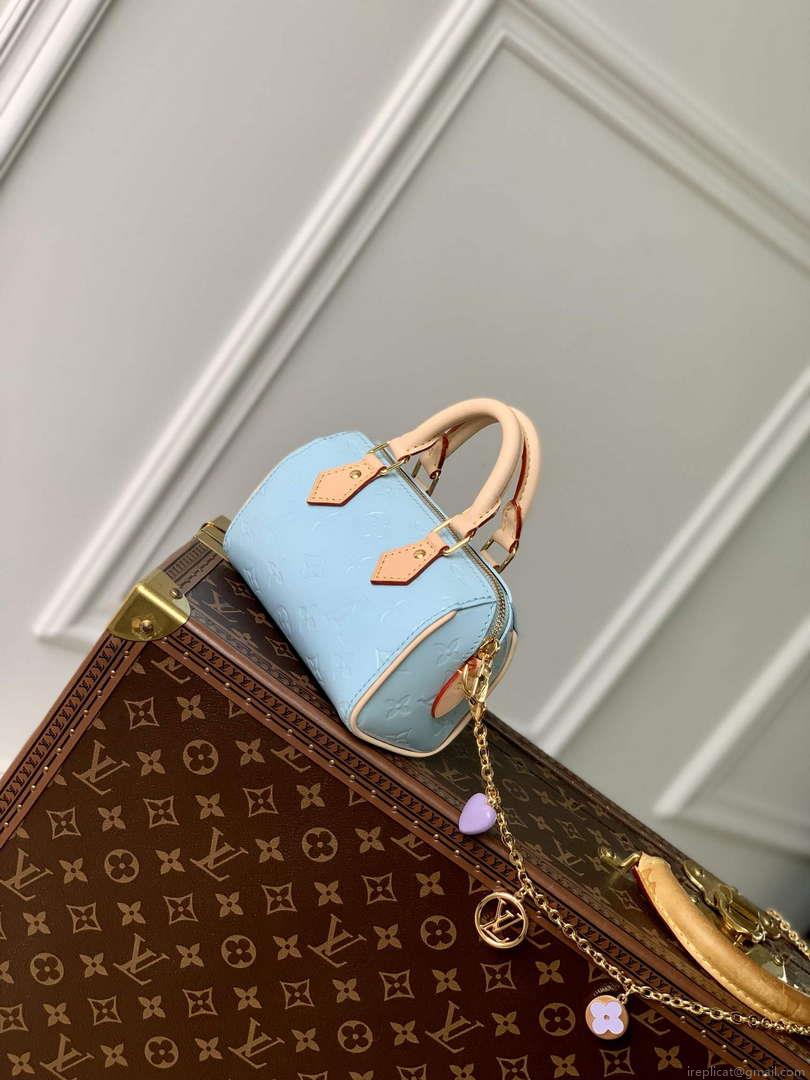 LV M83000 Louis Vuitton Nano Speedy Bag Sky Blue