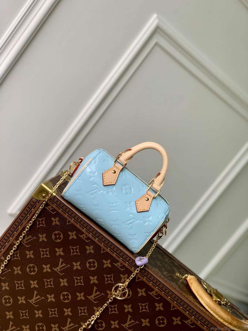 LV M83000 Louis Vuitton Nano Speedy Bag Sky Blue