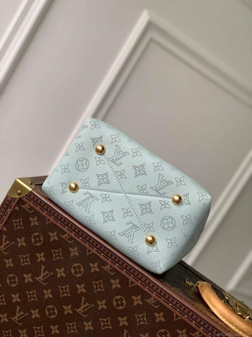 LV M57070 Louis Vuitton Bella Bucket Bag Mahina leather Sky blue
