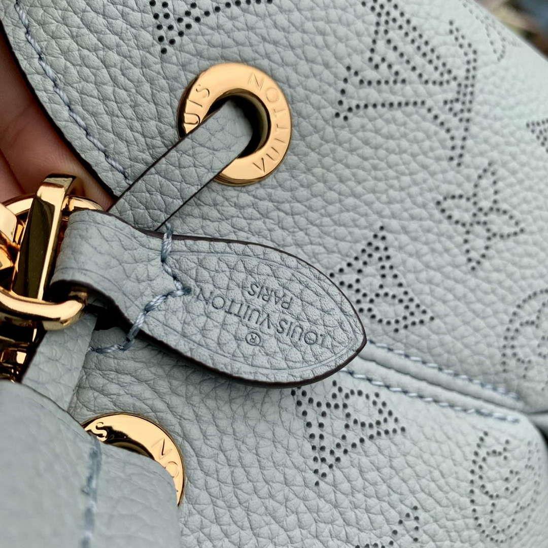 LV M57070 Louis Vuitton Bella Bucket Bag Mahina leather Sky blue