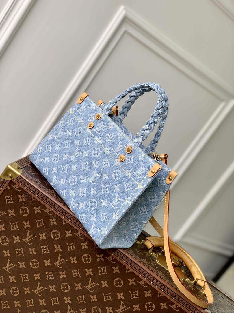 LV M24897 Louis Vuitton Let Go PM Bag Sky Blue Monogram denim