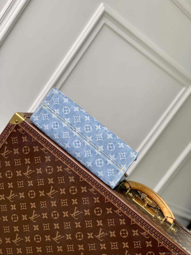 LV M24897 Louis Vuitton Let Go PM Bag Sky Blue Monogram denim