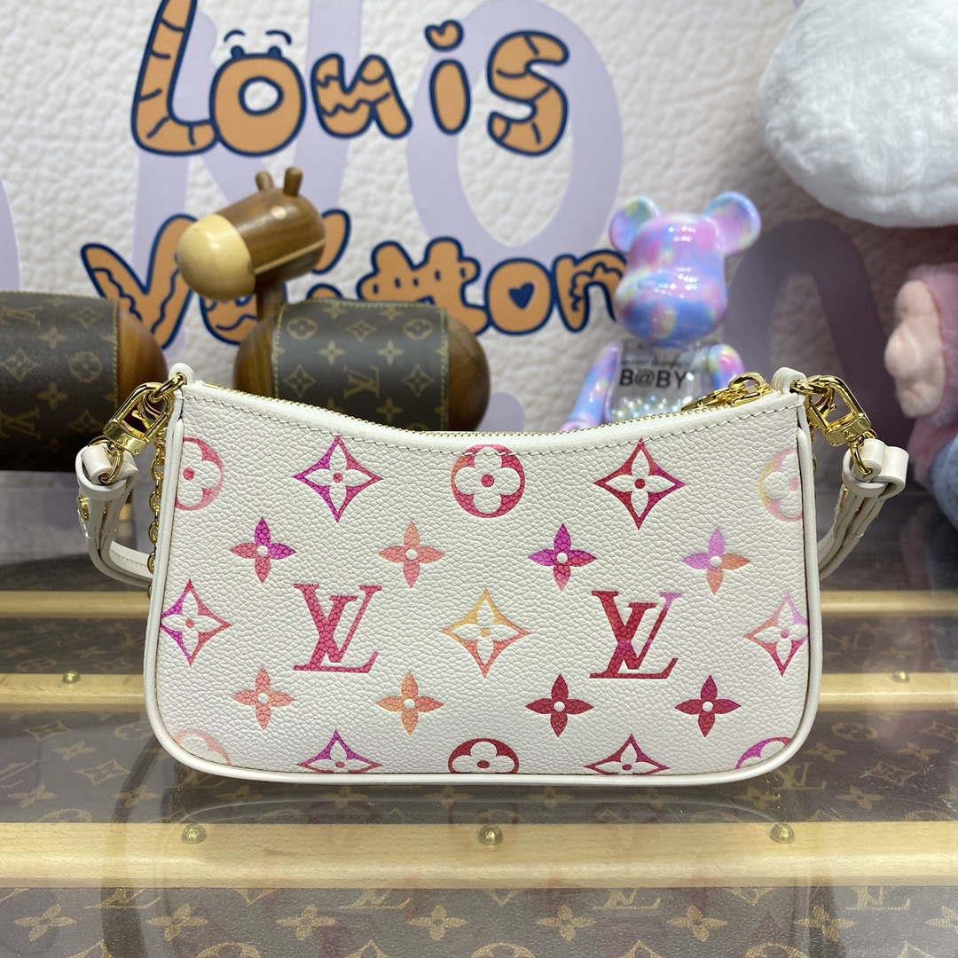 LV M83448 Louis Vuitton Easy Pouch On Strap Bag Monogram Empreinte Crame Pink