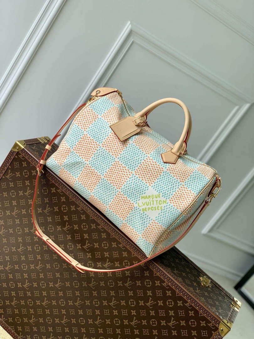 LV N40689 Louis Vuitton Speedy 40 Bandoulière Bag White