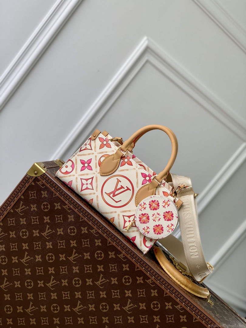 LV M25318 Louis Vuitton OnTheGo East West Handbag Coral