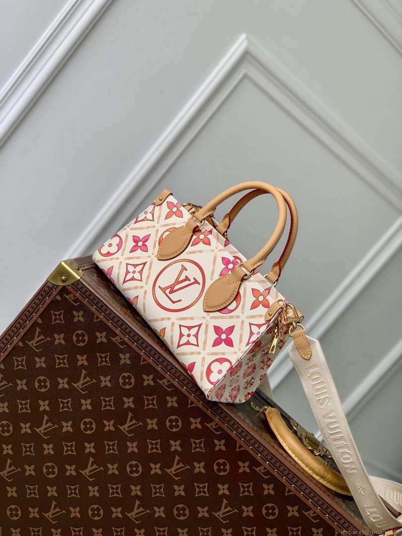 LV M25318 Louis Vuitton OnTheGo East West Handbag Coral
