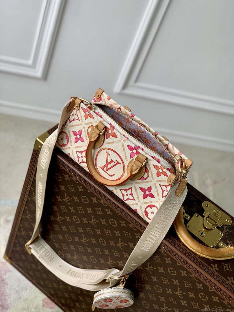 LV M25318 Louis Vuitton OnTheGo East West Handbag Coral