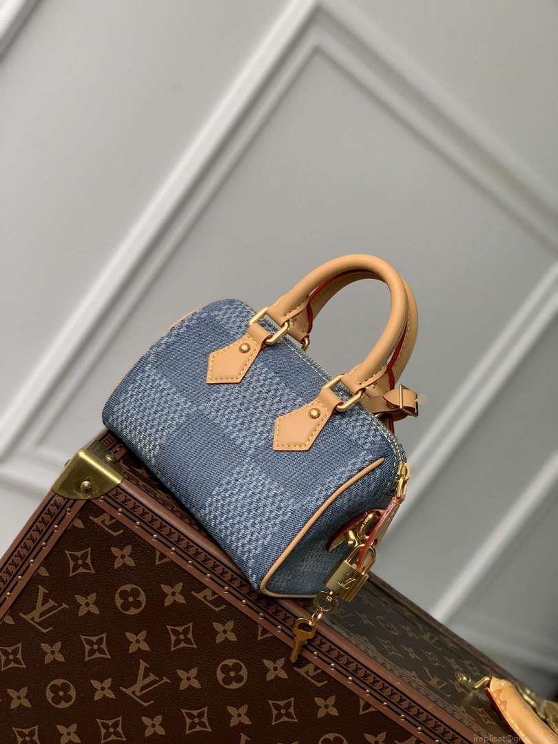 LV N40682 Louis Vuitton Speedy Bandoulière 18 Bag Blue