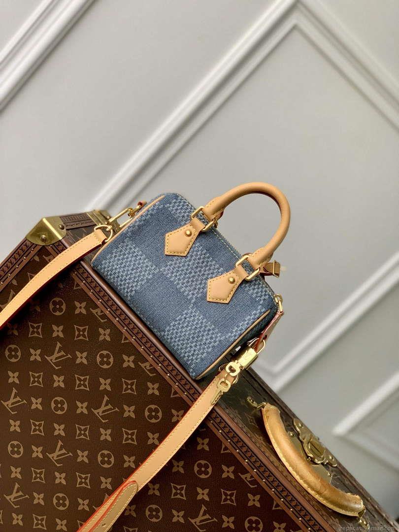 LV N40682 Louis Vuitton Speedy Bandoulière 18 Bag Blue