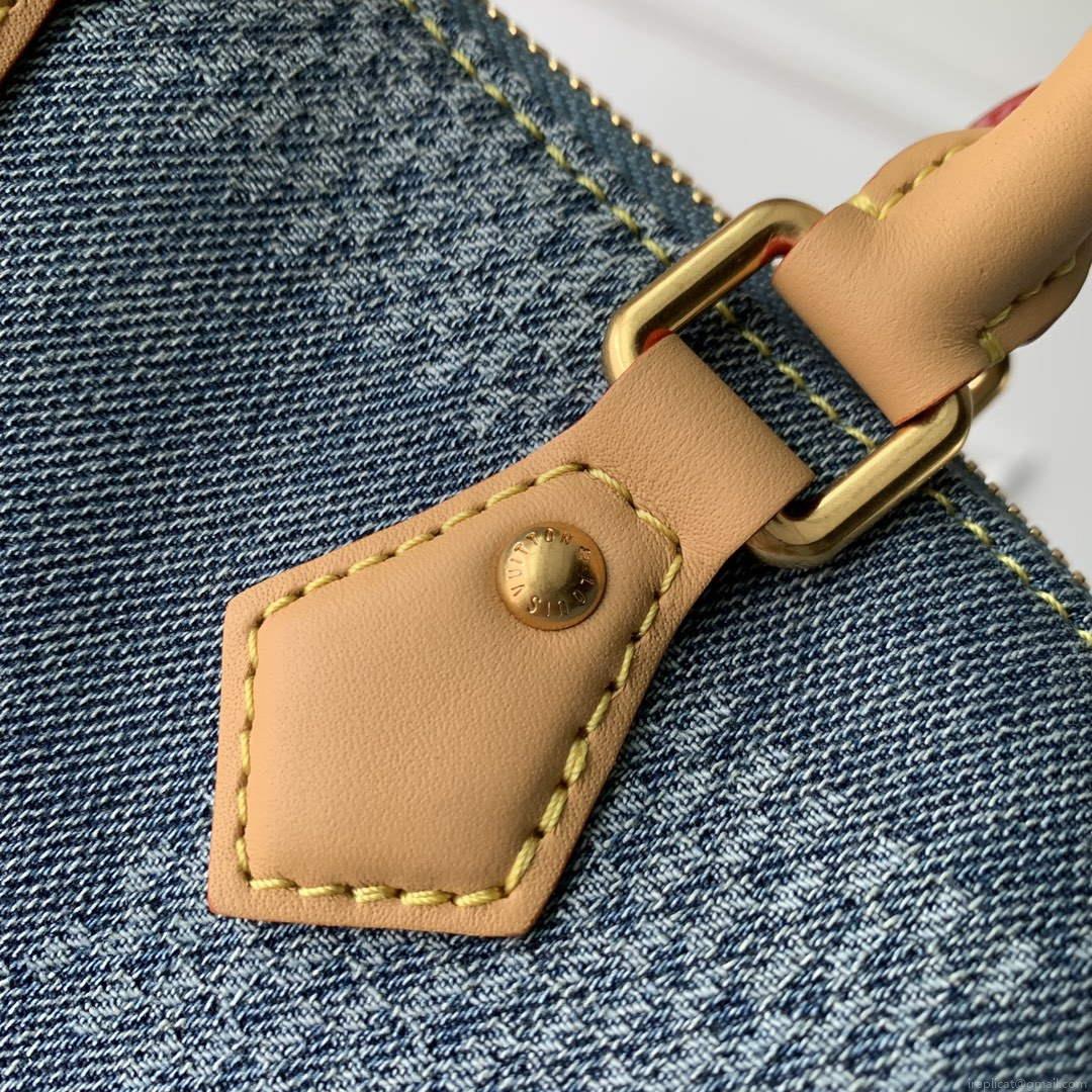 LV N40682 Louis Vuitton Speedy Bandoulière 18 Bag Blue
