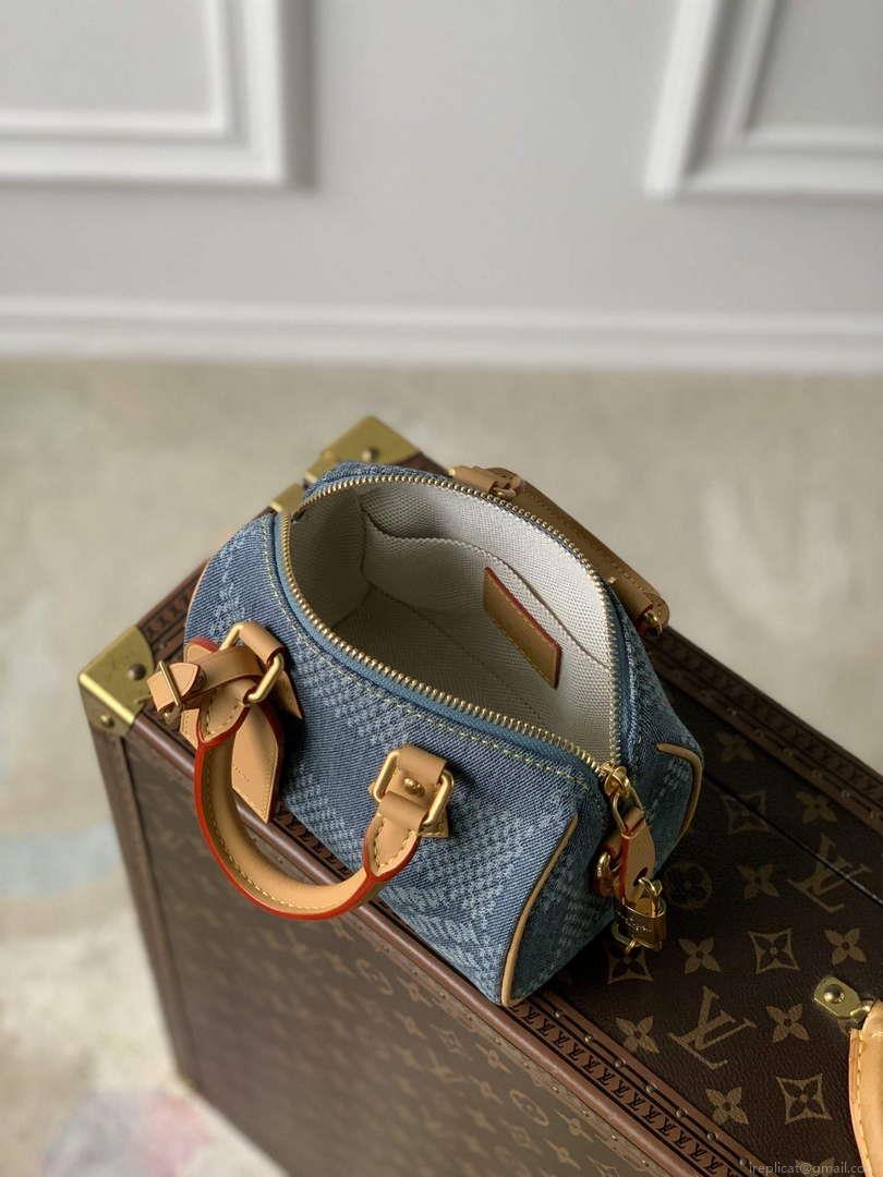 LV N40682 Louis Vuitton Speedy Bandoulière 18 Bag Blue
