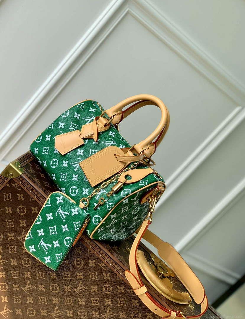 LV M24423 Louis Vuitton Speedy P9 Bandoulière 25 Bag Monogram Leather Green