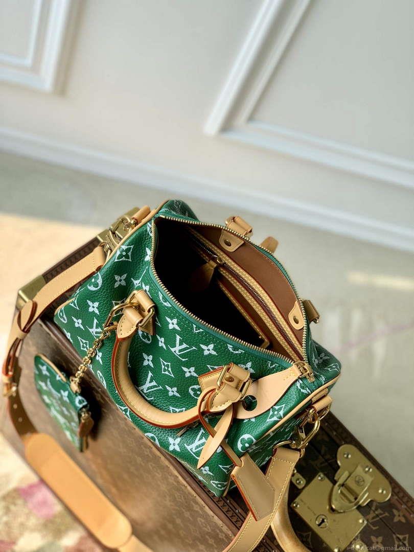 LV M24423 Louis Vuitton Speedy P9 Bandoulière 25 Bag Monogram Leather Green