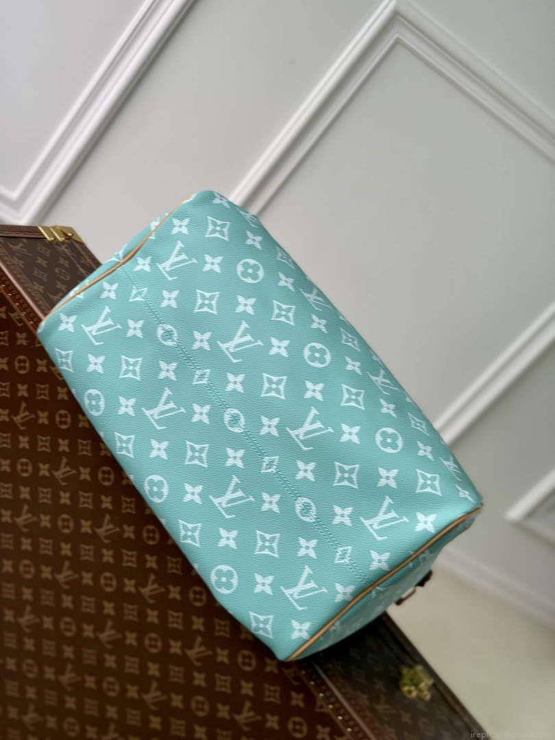 LV M24417 Louis Vuitton Speedy P9 Bandoulière 40 Bag Monogram Leather Light Blue