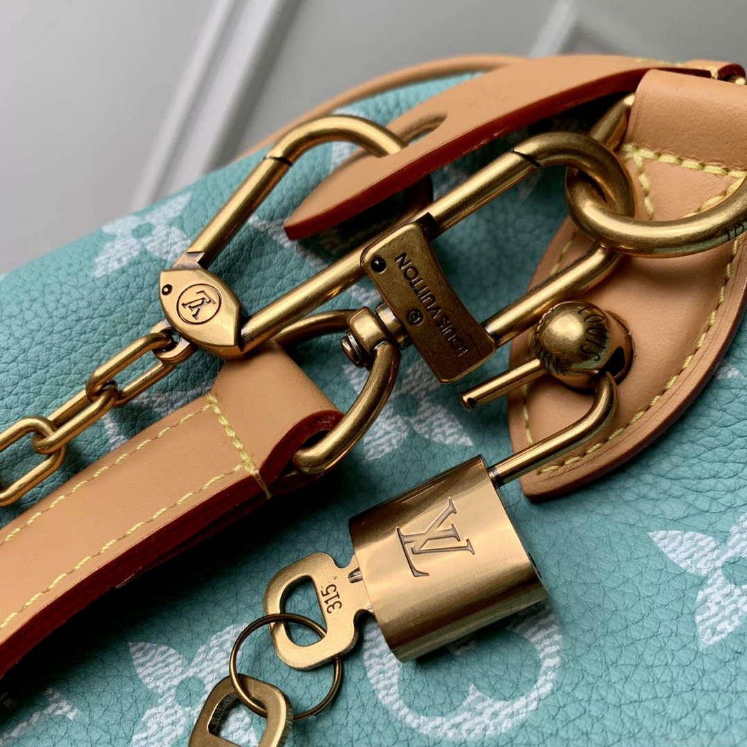 LV M24417 Louis Vuitton Speedy P9 Bandoulière 40 Bag Monogram Leather Light Blue
