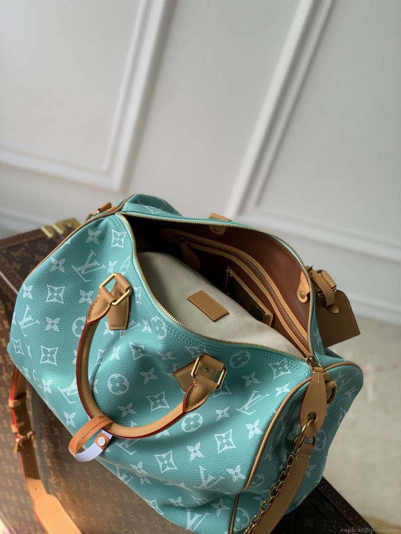 LV M24417 Louis Vuitton Speedy P9 Bandoulière 40 Bag Monogram Leather Light Blue