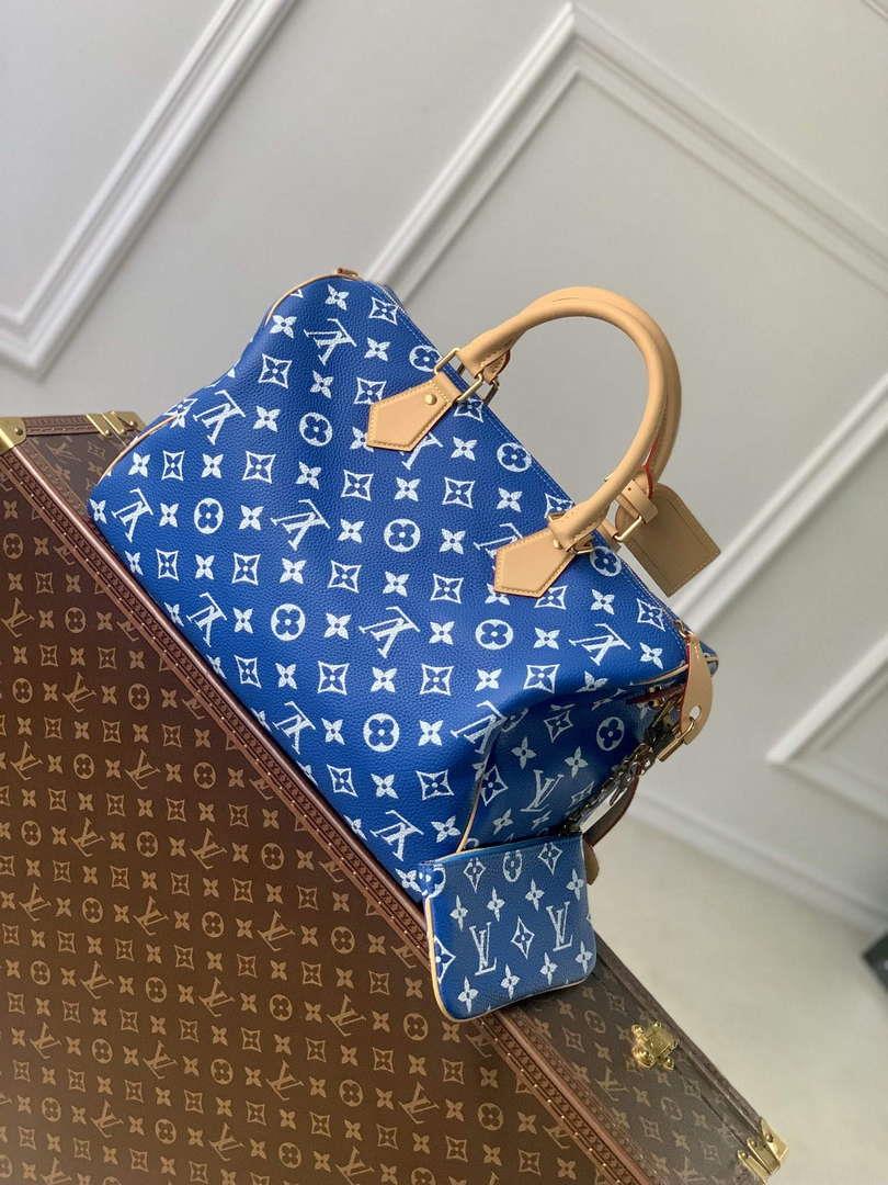 LV M24418 Louis Vuitton Speedy P9 Bandoulière 40 Bag Monogram Leather Blue