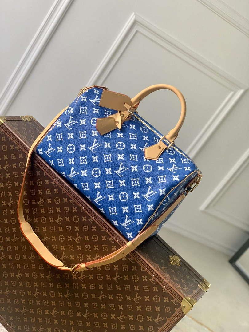 LV M24418 Louis Vuitton Speedy P9 Bandoulière 40 Bag Monogram Leather Blue
