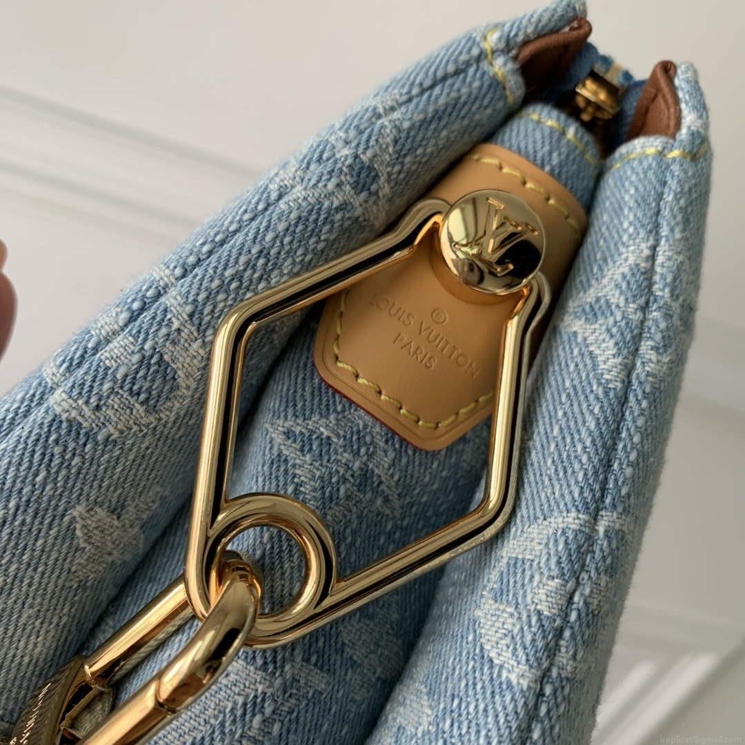 LV M11401 Louis Vuitton Coussin BB Handbag Sky Blue Denim