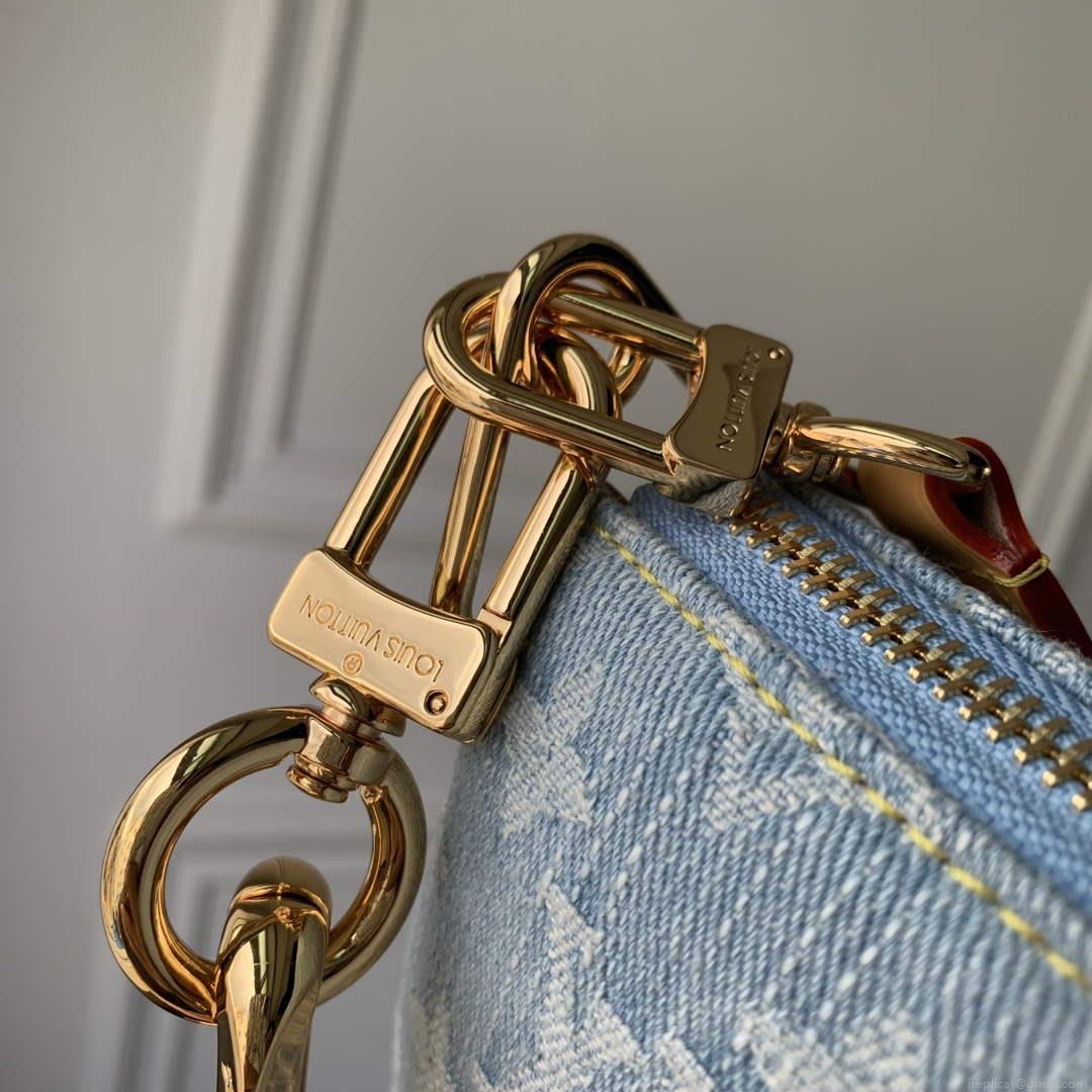 LV M11401 Louis Vuitton Coussin BB Handbag Sky Blue Denim