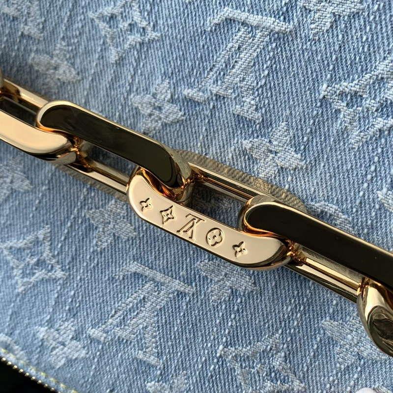 LV M11401 Louis Vuitton Coussin BB Handbag Sky Blue Denim