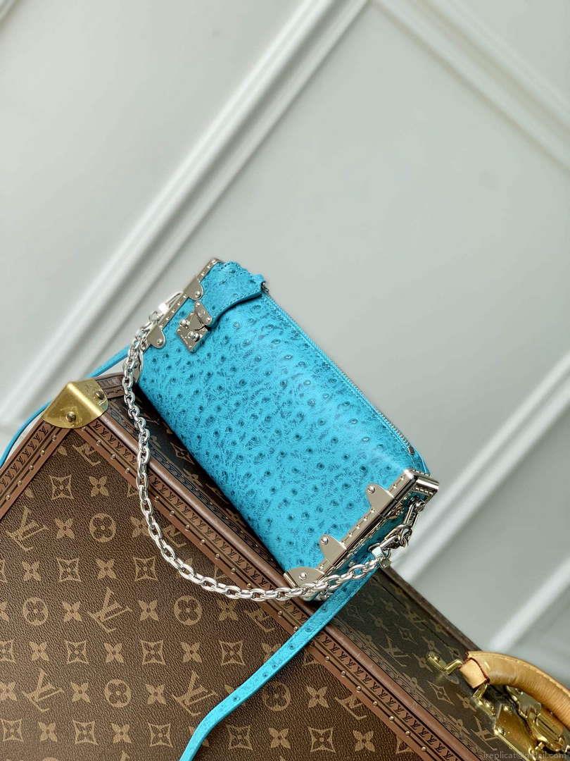 LV M25445 Louis Vuitton Slim Trunk Bag Ostrich Pattern Royal blue