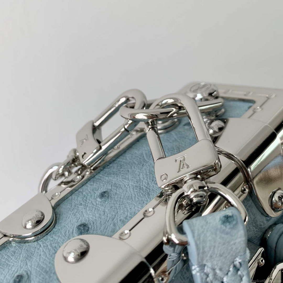 LV M25445 Louis Vuitton Slim Trunk Bag Ostrich Pattern Sky blue