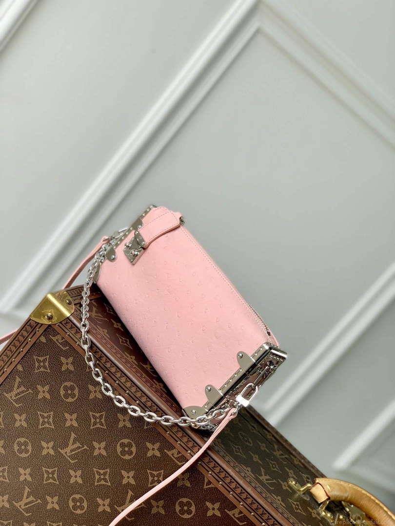 LV M25445 Louis Vuitton Slim Trunk Bag Ostrich Pattern Pink