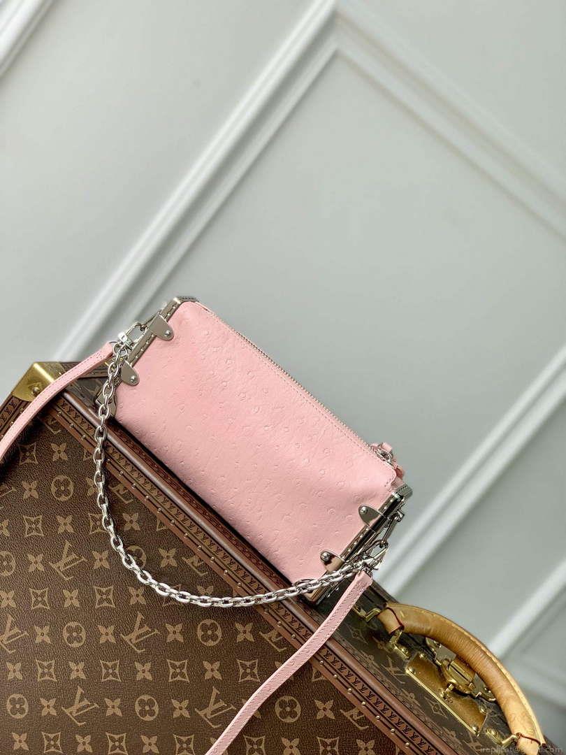 LV M25445 Louis Vuitton Slim Trunk Bag Ostrich Pattern Pink