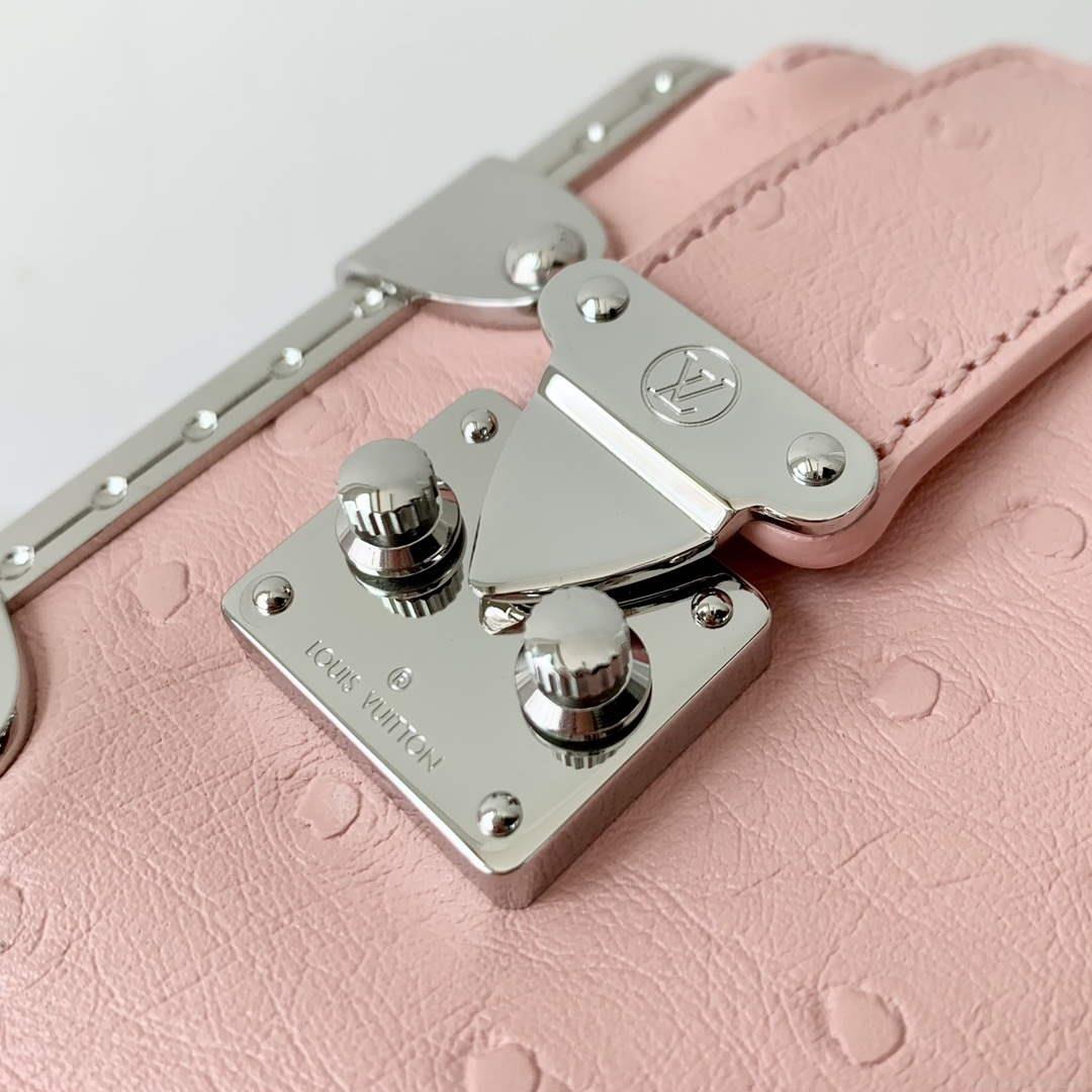 LV M25445 Louis Vuitton Slim Trunk Bag Ostrich Pattern Pink