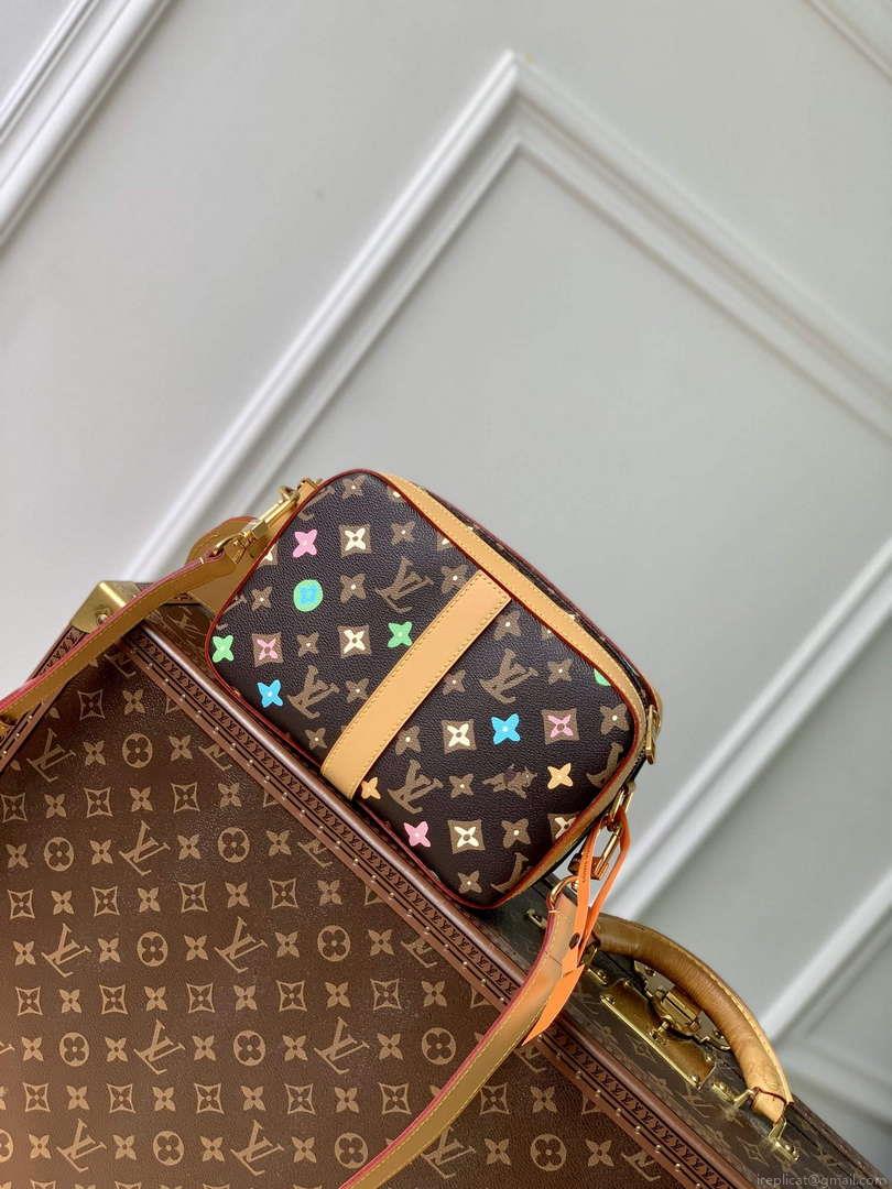 LV M24820 Louis Vuitton Envelope Messenger Cross-body Bag Chocolate