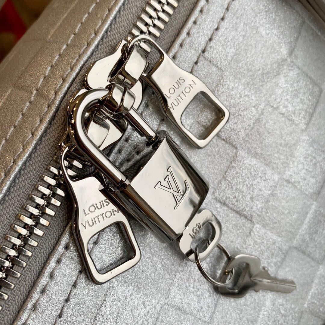 LV N58041 Louis Vuitton Keepall 50B Bandoulière Bag Silver