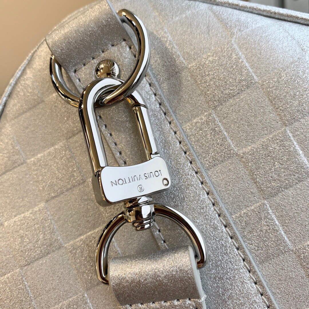 LV N58041 Louis Vuitton Keepall 50B Bandoulière Bag Silver