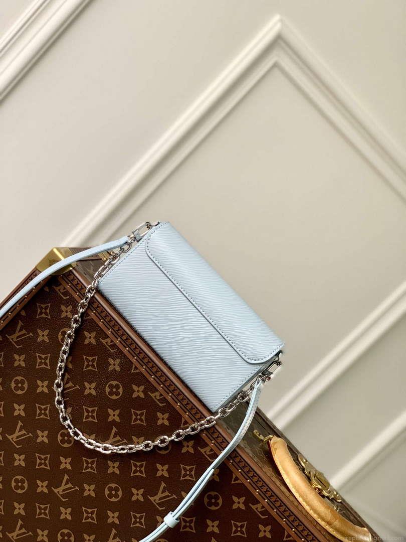 LV M83478 Louis Vuitton Twist West Pochette Epi leather Bag Ice Blue