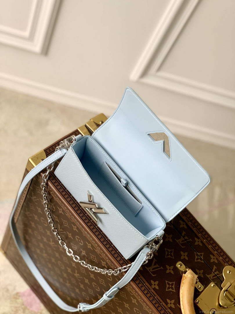 LV M83478 Louis Vuitton Twist West Pochette Epi leather Bag Ice Blue