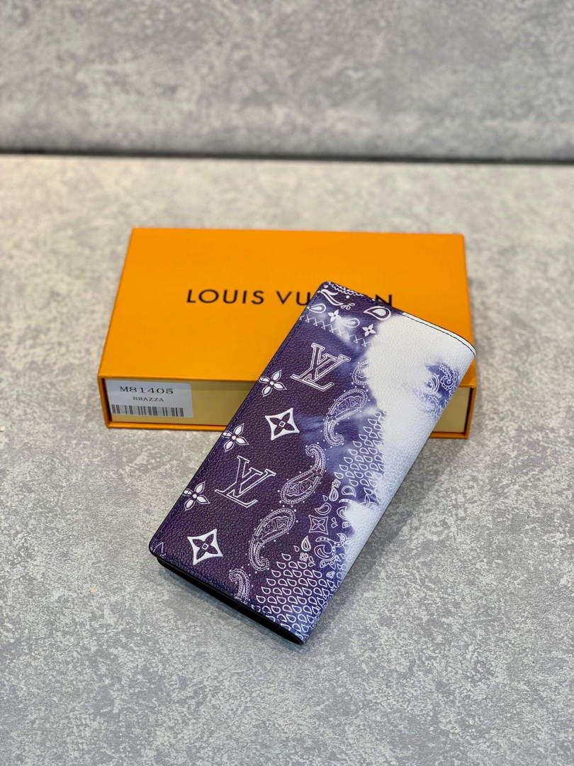 LV M81405 Louis Vuitton Brazza Wallet other leathers Blue