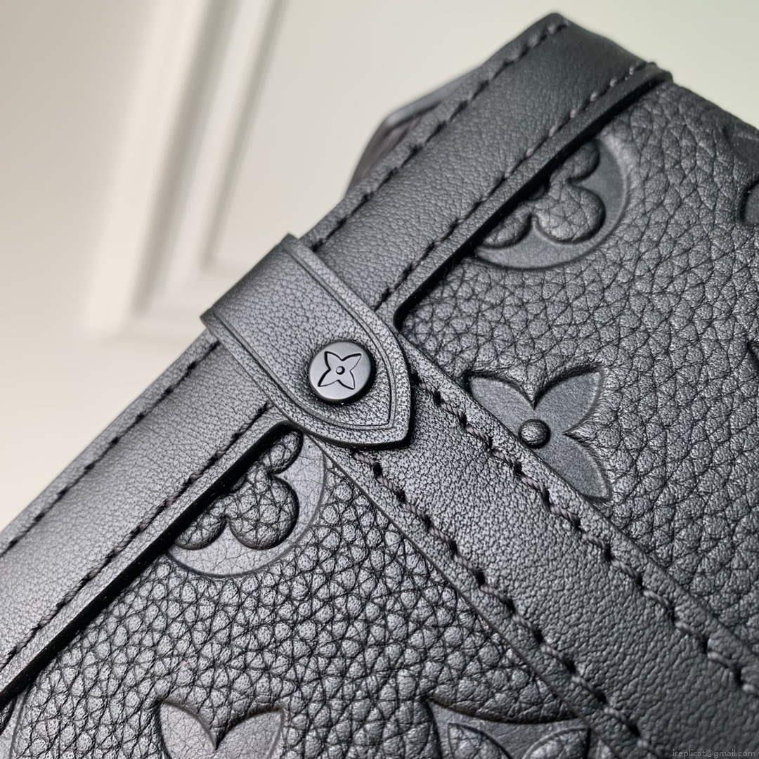 LV M82077 Louis Vuitton Vertical Trunk Wearable Wallet black embossed