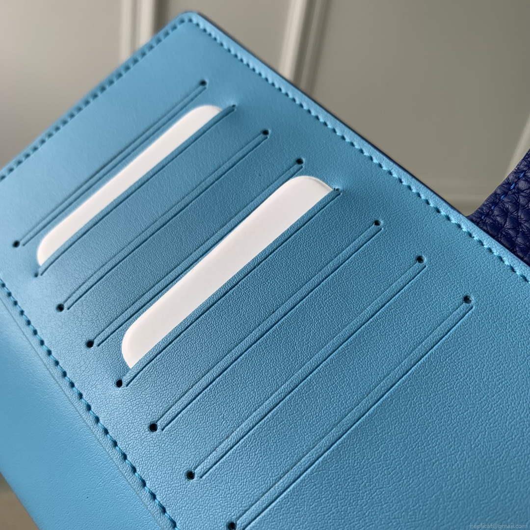 LV M82441 Louis Vuitton LV Vertical Wallet Blue
