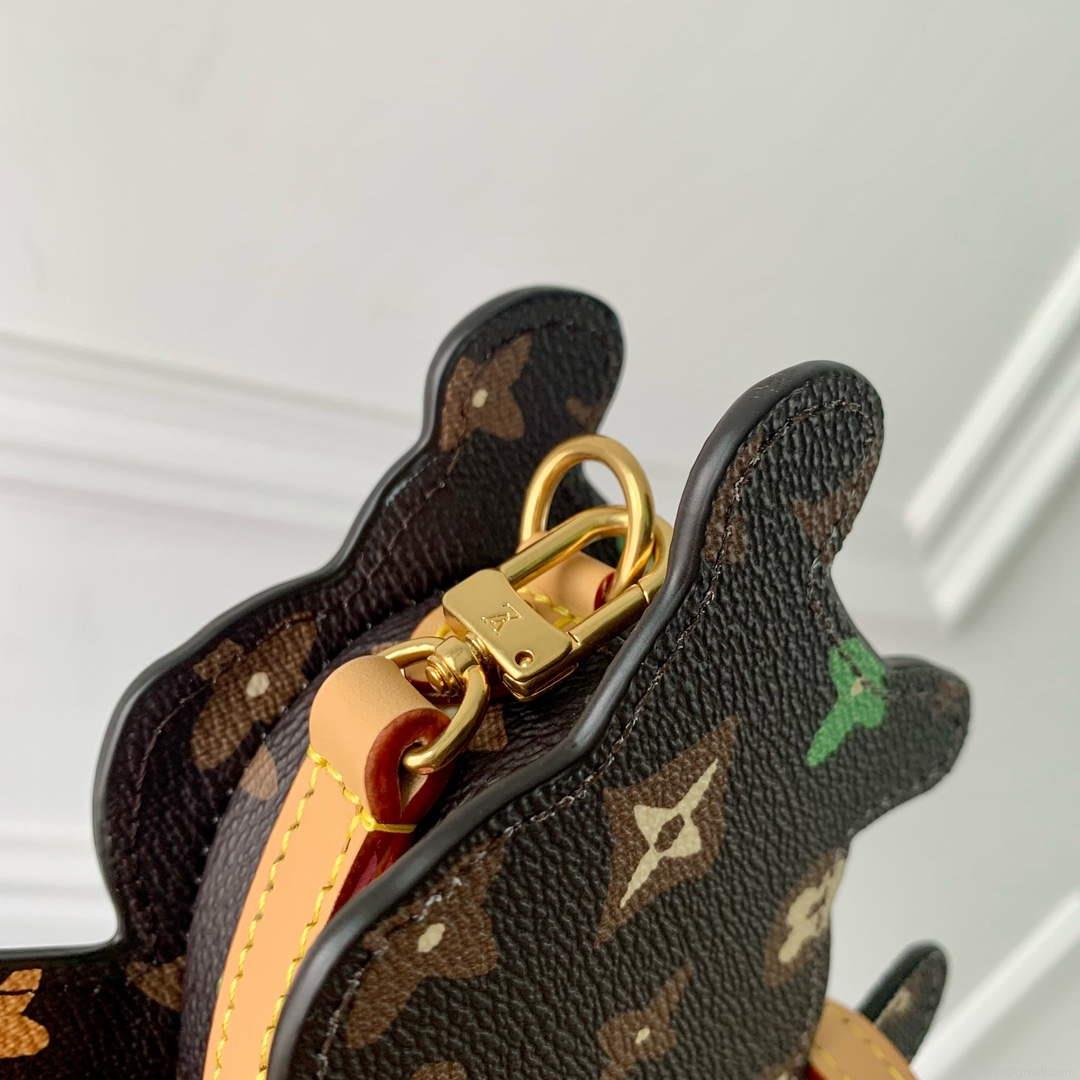 LV M83342 Louis Vuitton Playful Dog On Strap Wearable Wallet Chocolate