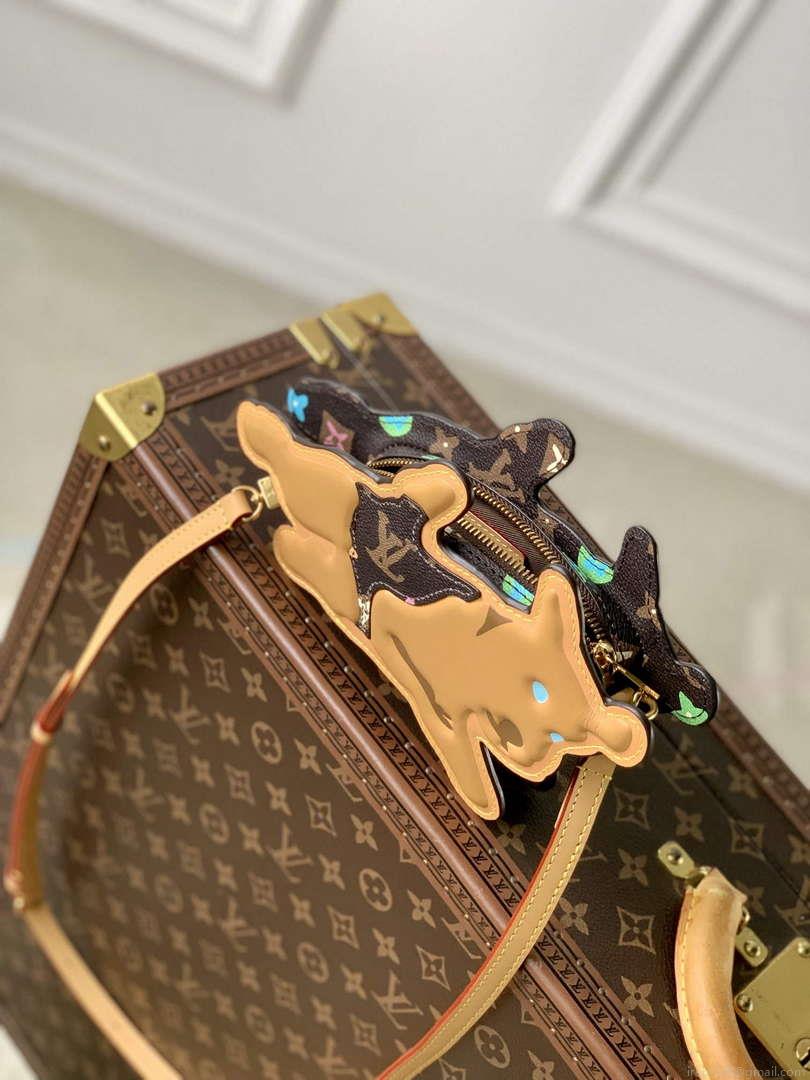 LV M83342 Louis Vuitton Playful Dog On Strap Wearable Wallet Chocolate