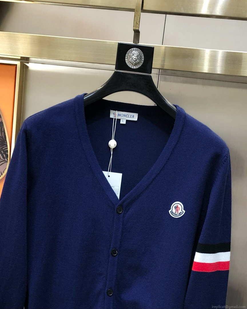 Moncler Men’s H10919C00021 Designer Logo Wool Blend Cardigans Sweater M70012