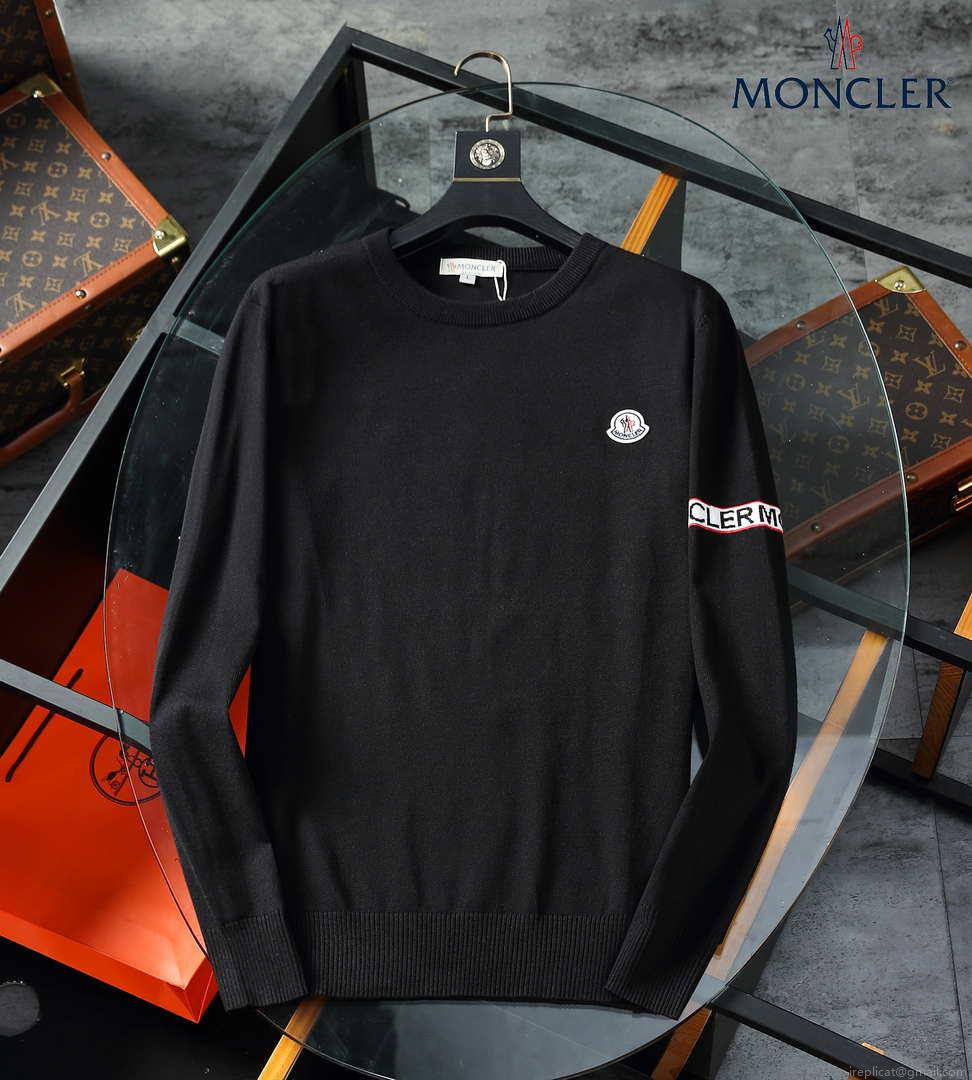 Moncler Men’s H10919C00021 Designer Logo Wool Blend Cardigans Sweater M70015