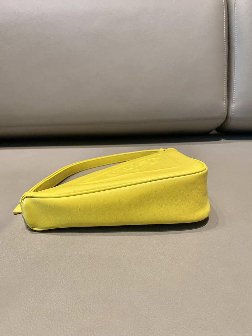 Prada 1NQ043 Triangle leather pouch Yellow