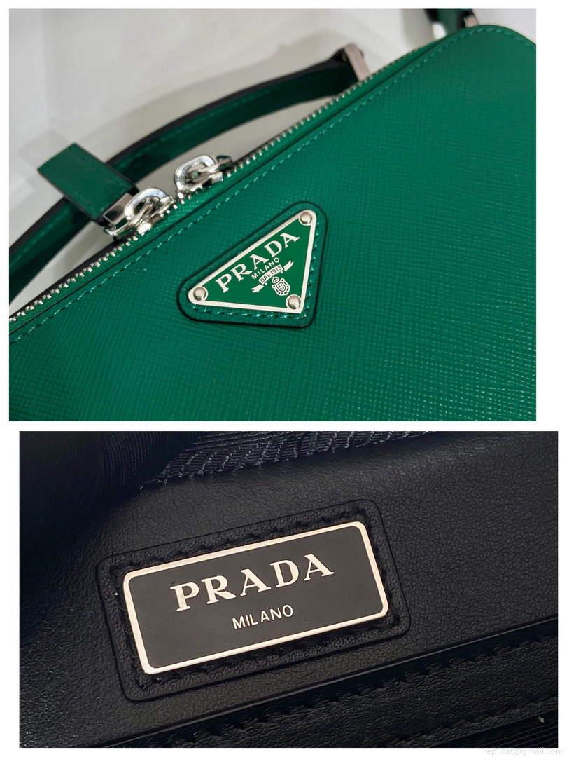Prada 2VH069 Brique Saffiano leather bag Mango green